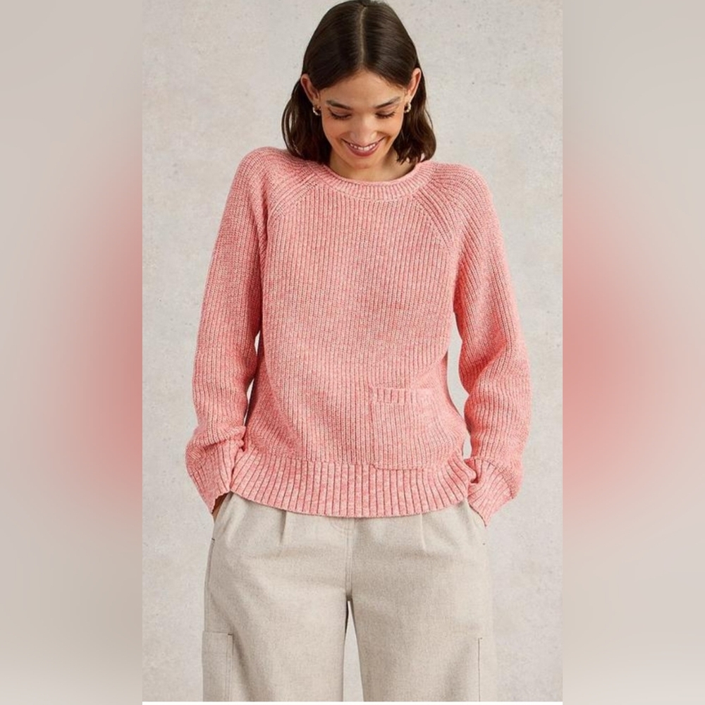 Beautifully Made, Women's Coral 100% Organic Cotton Sweater.
